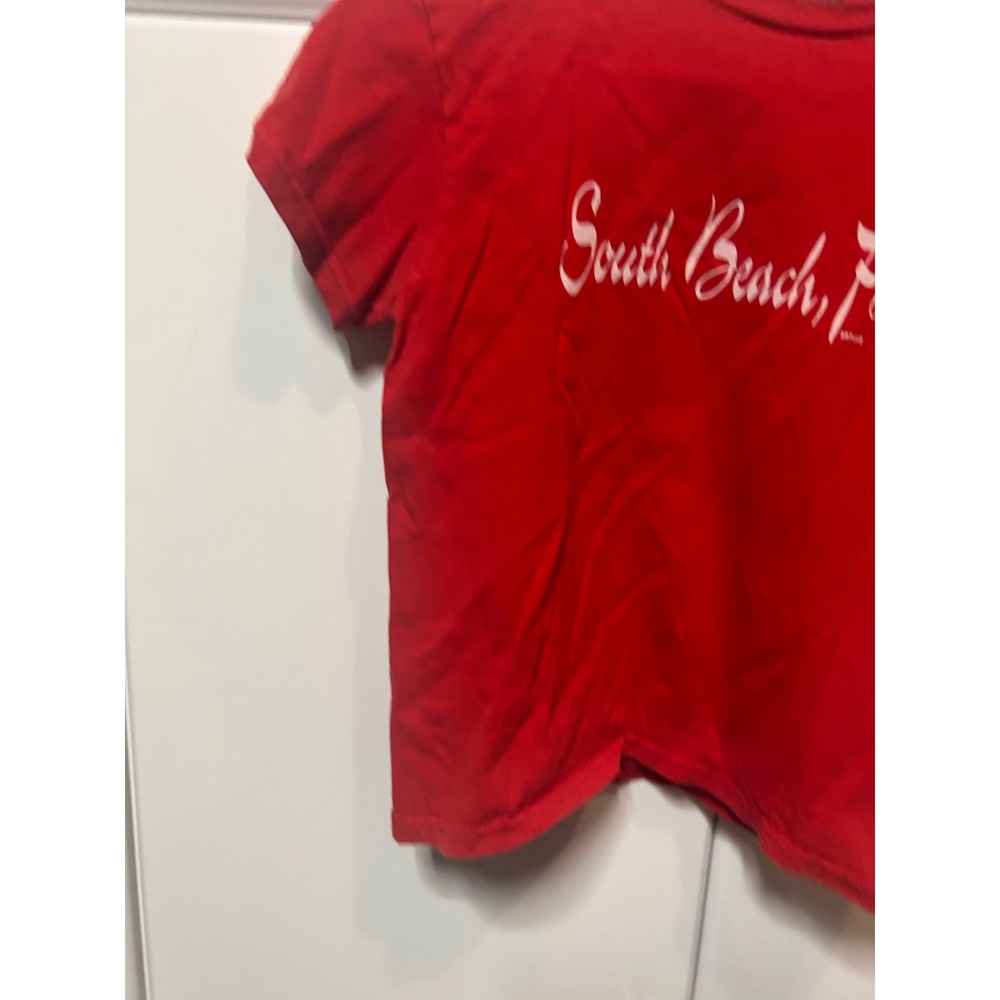 Vintage Quail Hollow South Beach Florida Red Graphic T-Shirt Mens Medium Cotton - Picture 3 of 11